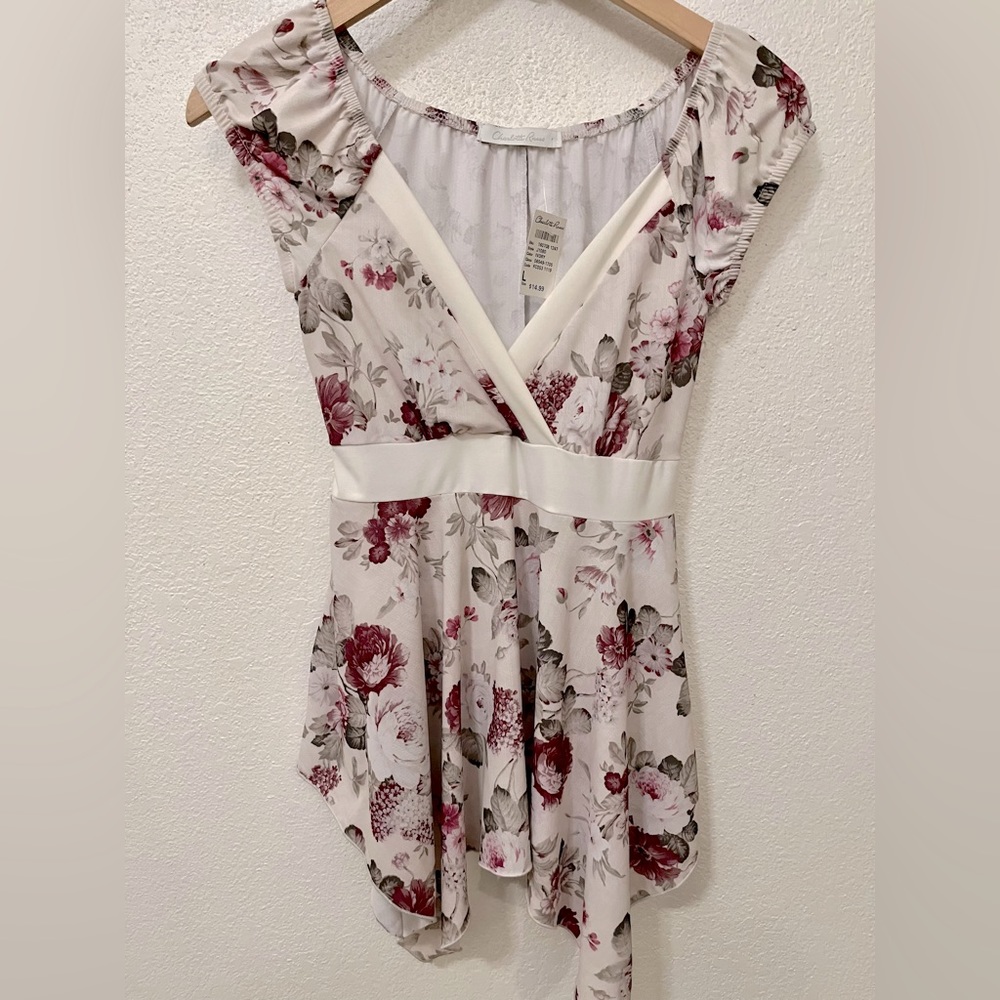 Romantic White Floral Top